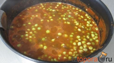 Томатный соус с зеленым горошком и медом