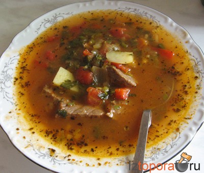 Томатный суп с говядиной